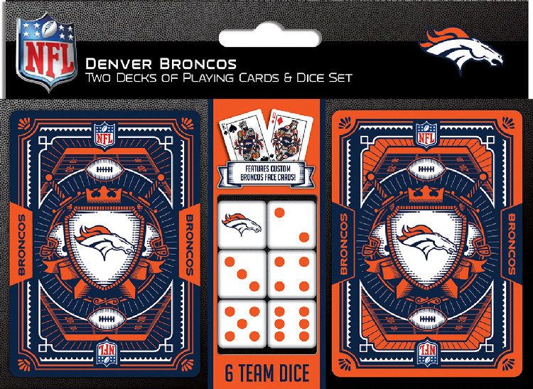 Denver Broncos Playing Cards and Dice Set