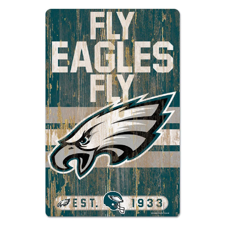 Philadelphia Eagles Sign 11x17 Wood Slogan Design