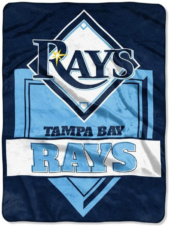 Tampa Bay Rays Blanket 60x80 Raschel Home Plate Design