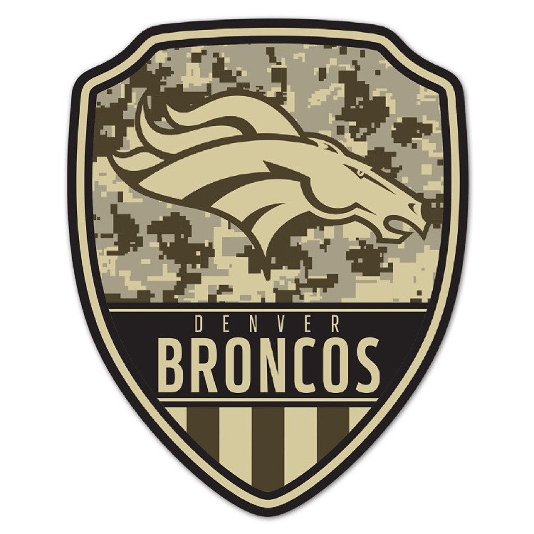 Denver Broncos Sign Wood 11x14 Shield Shape