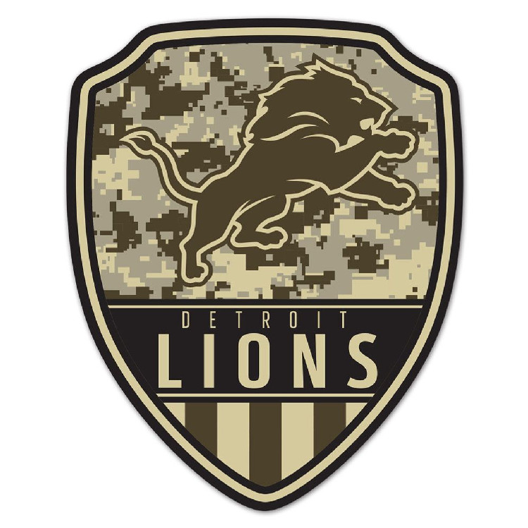 Detroit Lions Sign Wood 11x14 Shield Shape