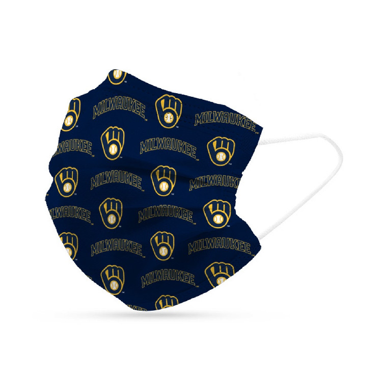 Milwaukee Brewers Face Mask Disposable 6 Pack