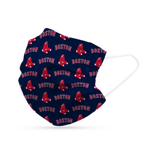 Logo Brands Boston Red Sox Face Mask Disposable 6 Pack