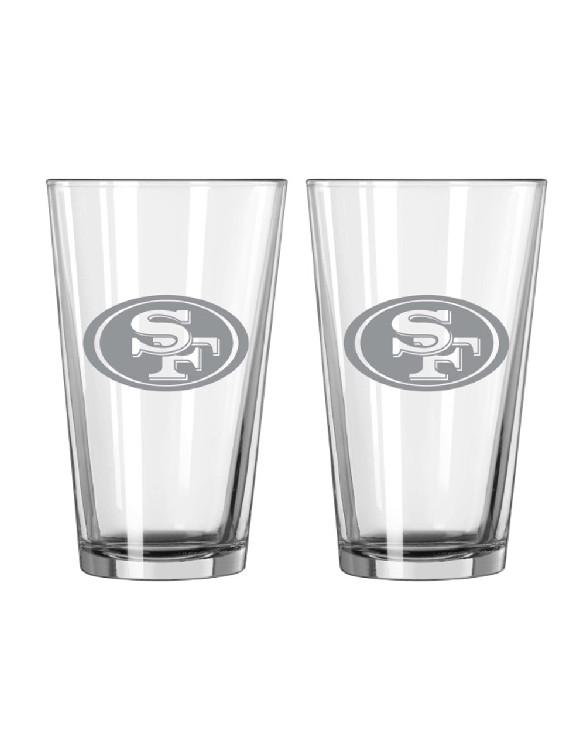 San Francisco 49ers Glass Pint Frost Design 2 Piece Set