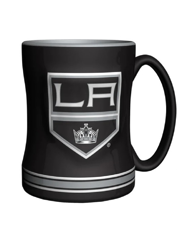 Los Angeles Kings Coffee Mug 14oz Sculpted Relief Team Color