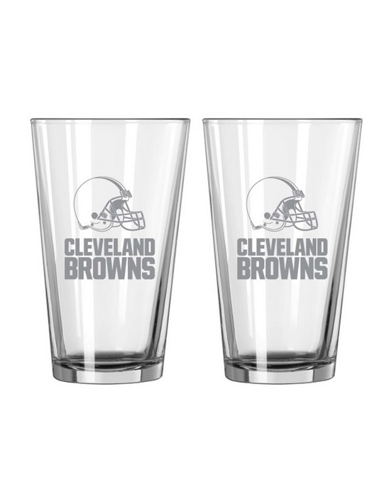 Cleveland Browns Glass Pint Frost Design 2 Piece Set