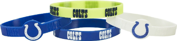 Indianapolis Colts Bracelets 4 Pack Silicone Alternate Design