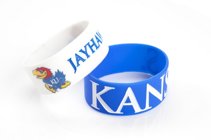 Aminco Kansas Jayhawks Bracelets 2 Pack Wide -