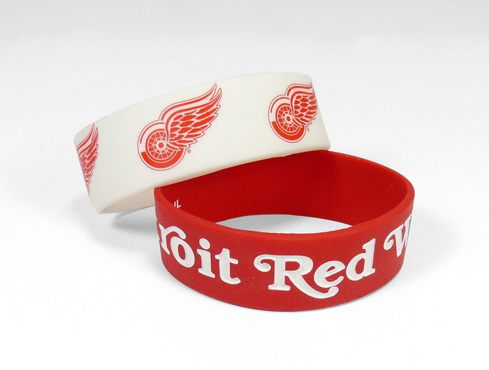 Aminco Detroit Red Wings Bracelets - 2 Pack Wide -