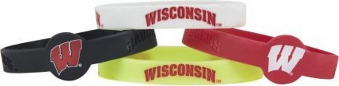 Wisconsin Badgers Bracelets - 4 Pack Silicone