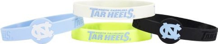 North Carolina Tar Heels Bracelets - 4 Pack Silicone