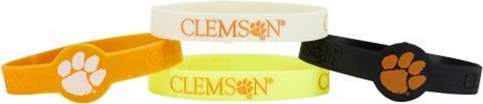 Clemson Tigers Bracelets - 4 Pack Silicone