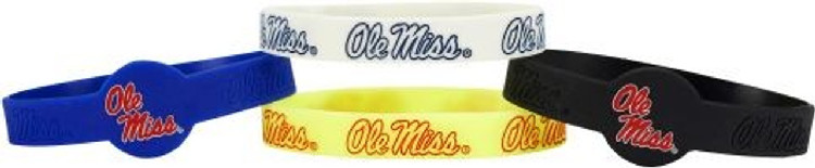 Mississippi Rebels Bracelets - 4 Pack Silicone