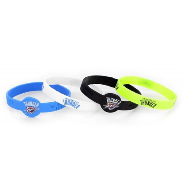 Oklahoma City Thunder Bracelets - 4 Pack Silicone