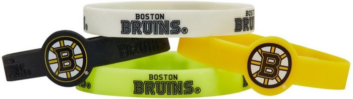 Aminco Boston Bruins Bracelets - 4 Pack Silicone -