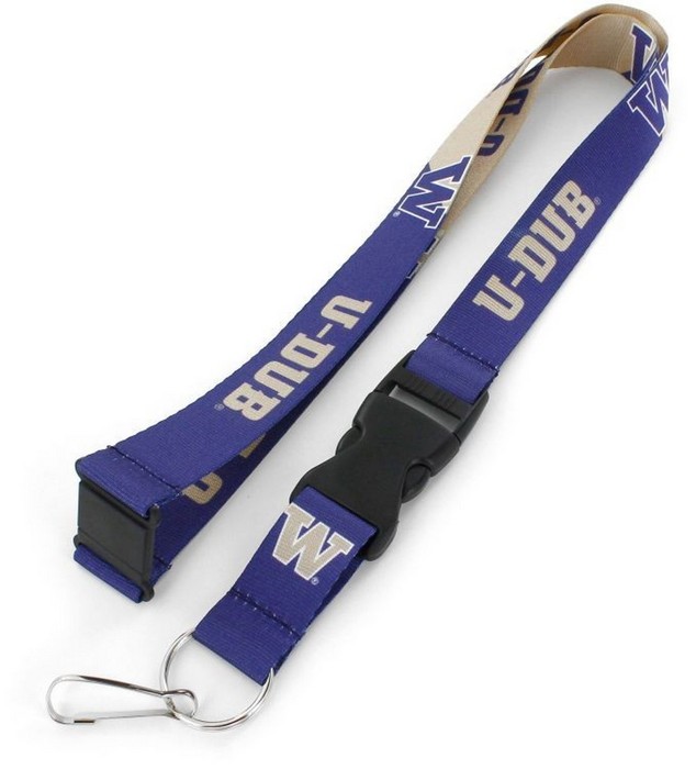 Aminco Washington Huskies Lanyard Breakaway Style Slogan Design -