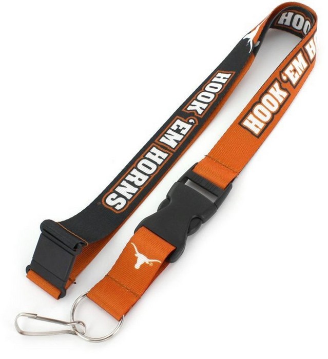 Aminco Texas Longhorns Lanyard Breakaway Style Slogan Design -