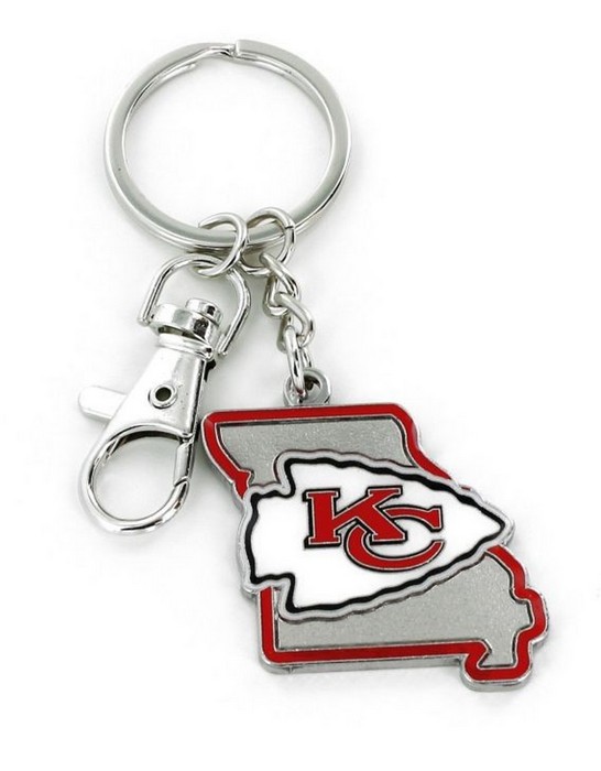 Kansas City Chiefs Keychain State Design -