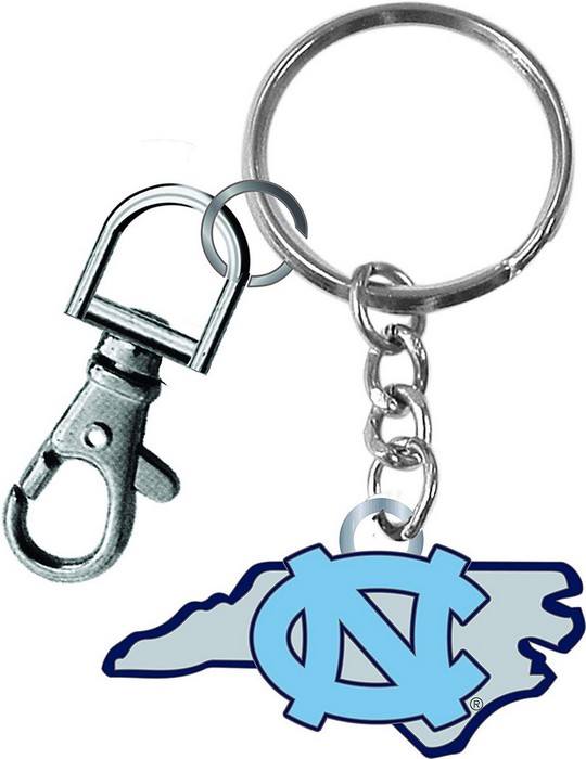 North Carolina Tar Heels Keychain State Design -