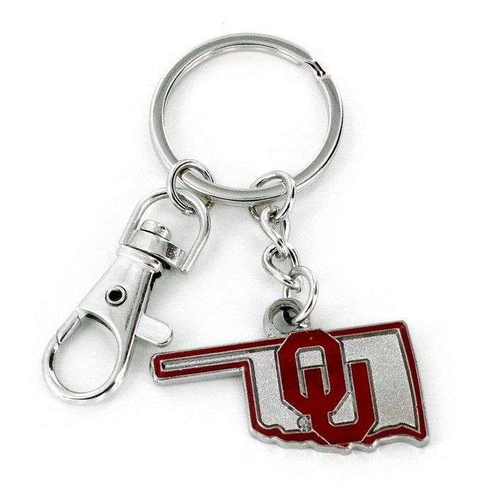 Oklahoma Sooners Keychain State Design -