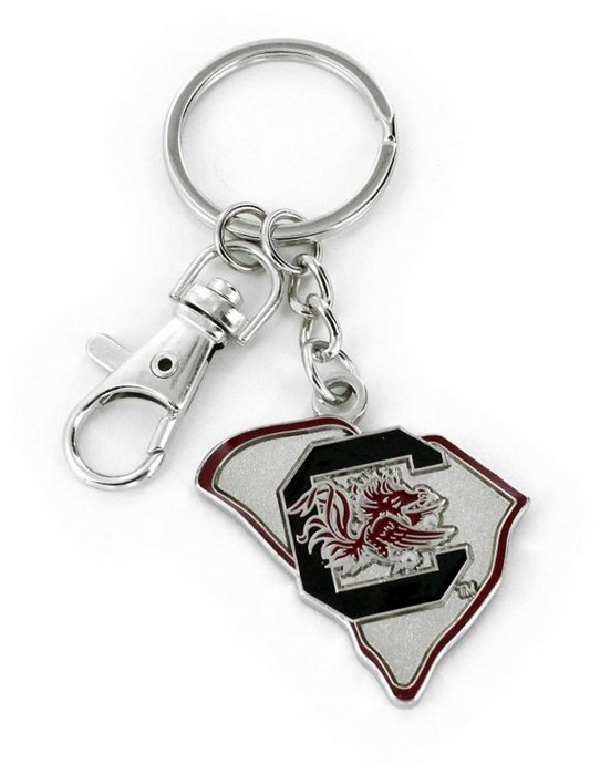 South Carolina Gamecocks Keychain State Design -