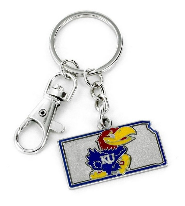 Kansas Jayhawks Keychain State Design -