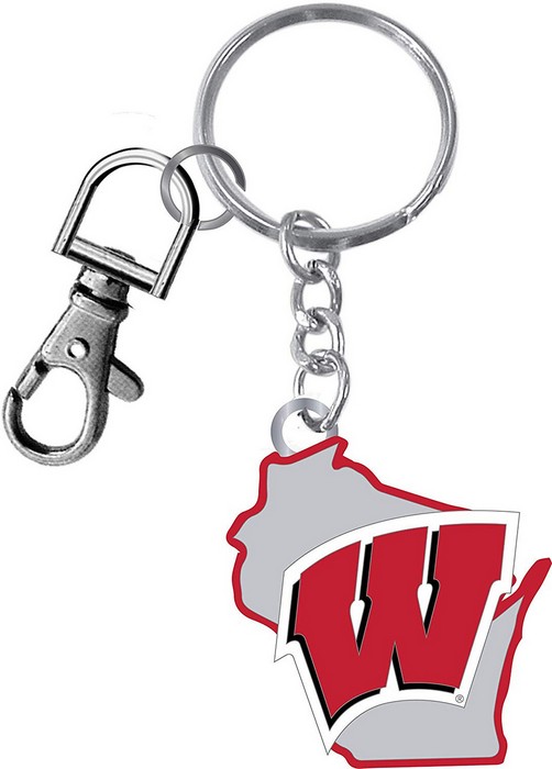 Wisconsin Badgers Keychain State Design -