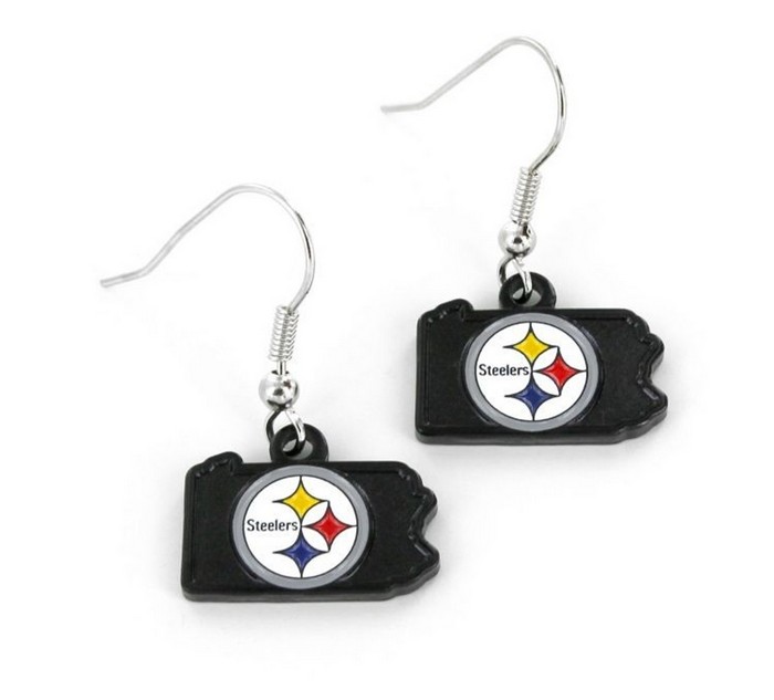 Aminco Pittsburgh Steelers Earrings State Design -