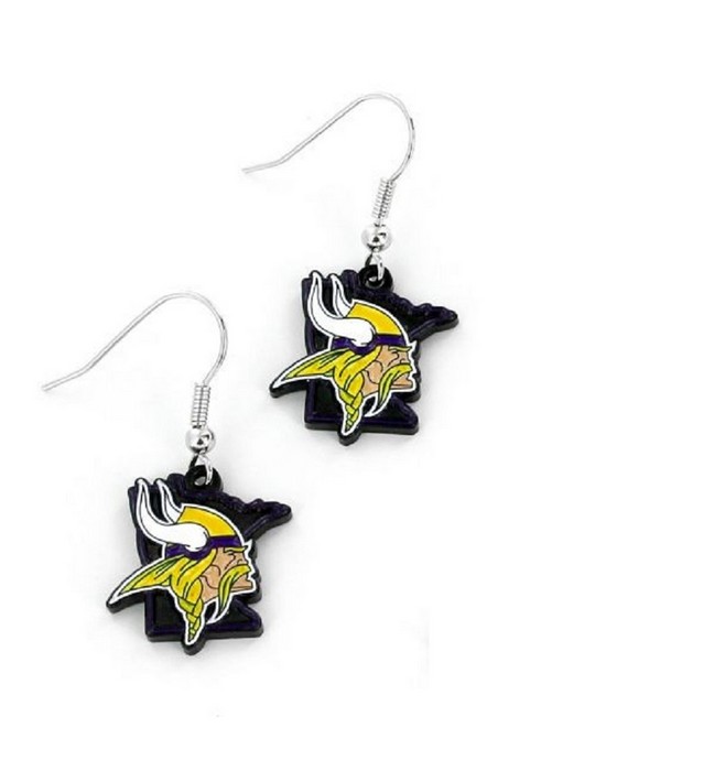 Aminco Minnesota Vikings Earrings State Design -