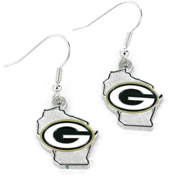 Aminco Green Bay Packers Earrings State Design