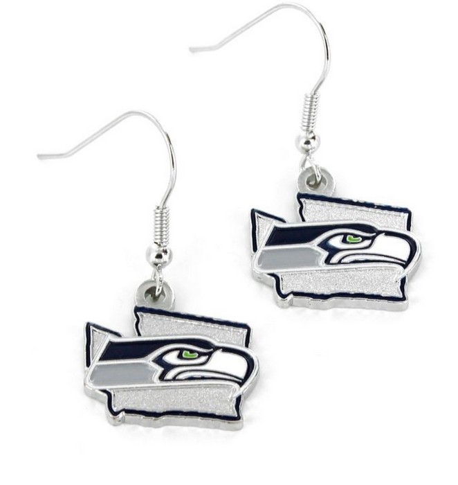 Aminco Seattle Seahawks Earrings State Design