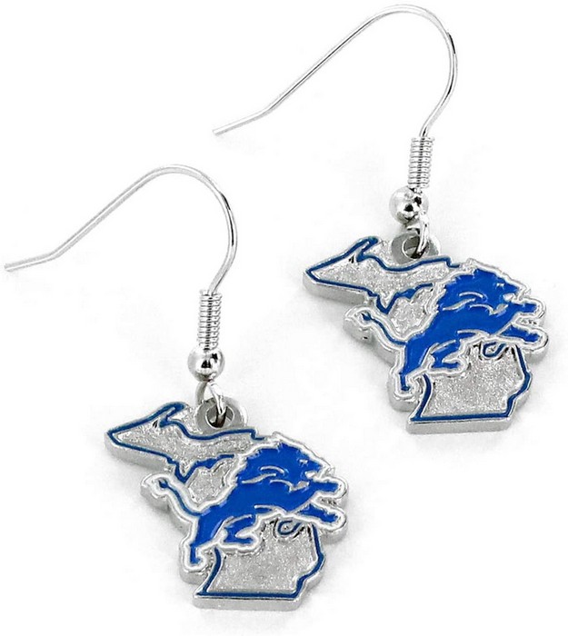 Aminco Detroit Lions Earrings State Design -