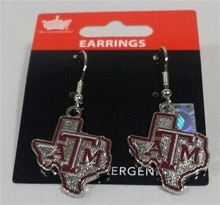 Aminco Texas A&M Aggies Earrings State Design -