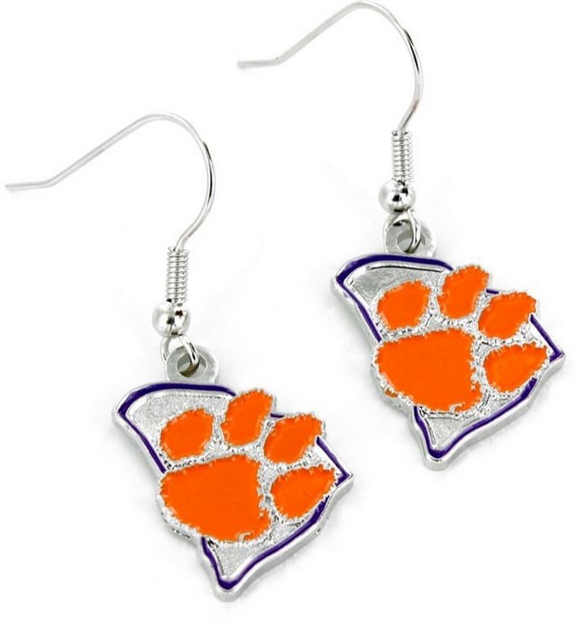 Aminco Clemson Tigers Earrings State Design