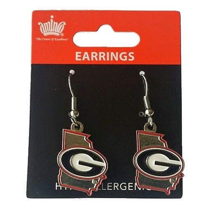 Aminco Georgia Bulldogs Earrings State Design -