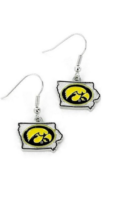 Aminco Iowa Hawkeyes Earrings State Design -