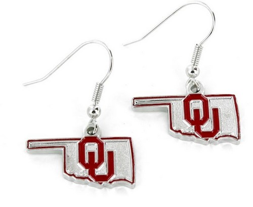 Aminco Oklahoma Sooners Earrings State Design -