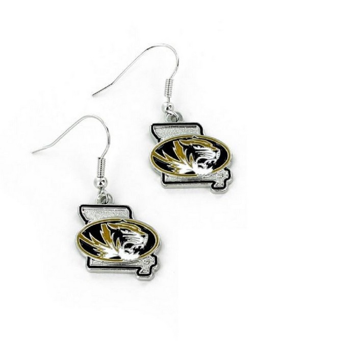 Aminco Missouri Tigers Earrings State Design -