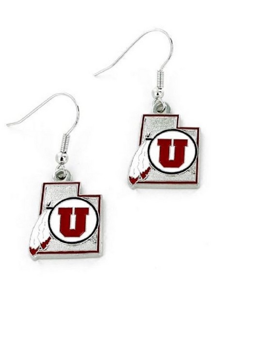 Aminco Utah Utes Earrings State Design -