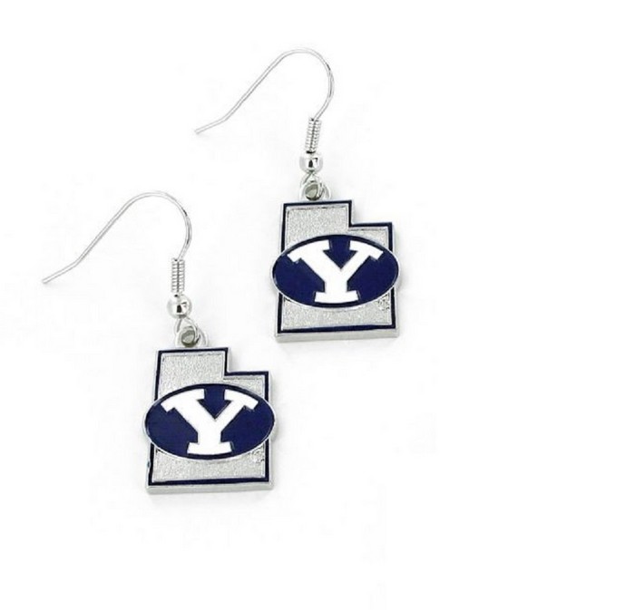 Aminco BYU Cougars Earrings State Design -
