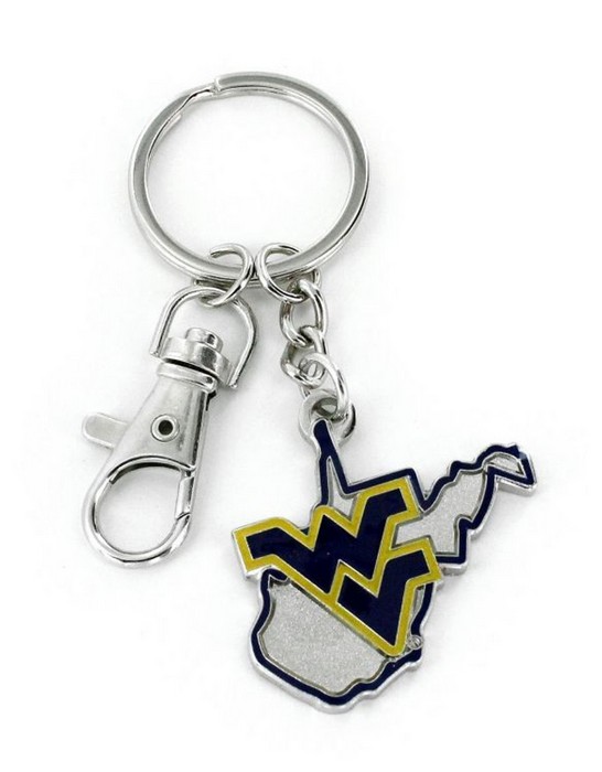 West Virginia Mountaineers Keychain State Design -