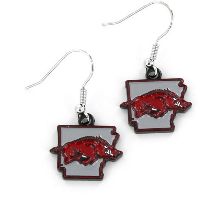 Arkansas Razorbacks Earrings State Design