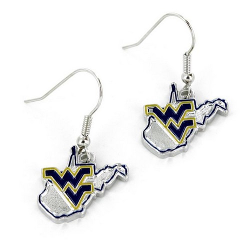 Aminco West Virginia Mountaineers Earrings State Design -