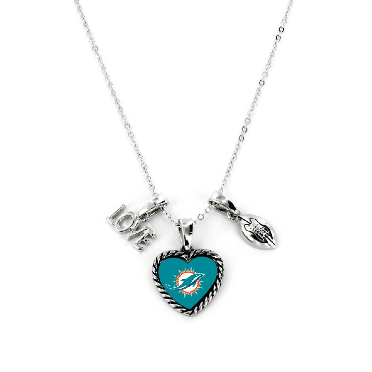 Miami Dolphins Necklace Charmed Sport Love Football