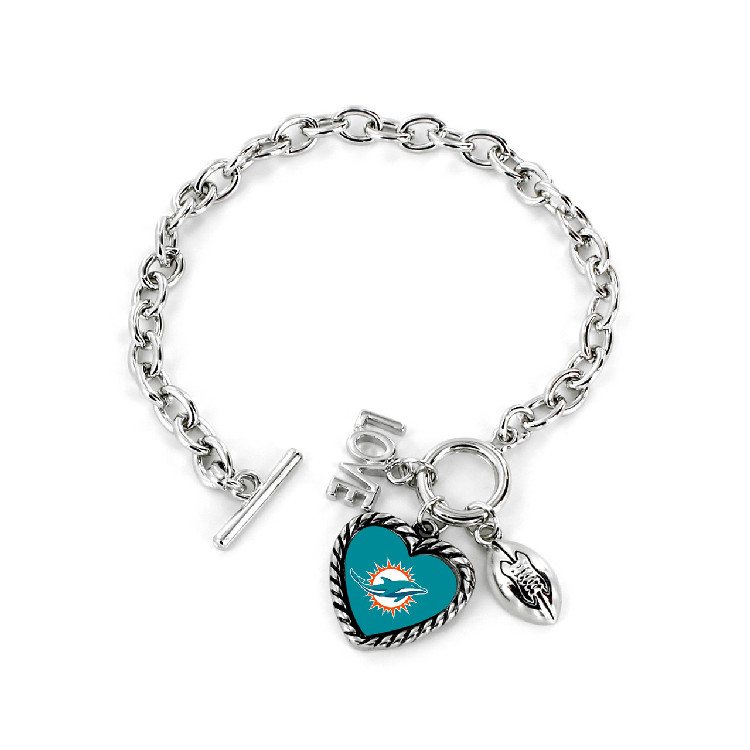 Miami Dolphins Bracelet Charmed Sport Love Football