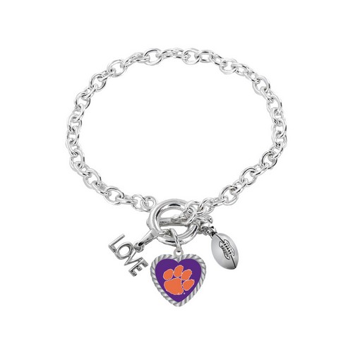 Aminco Clemson Tigers Bracelet Charmed Sport Love Football