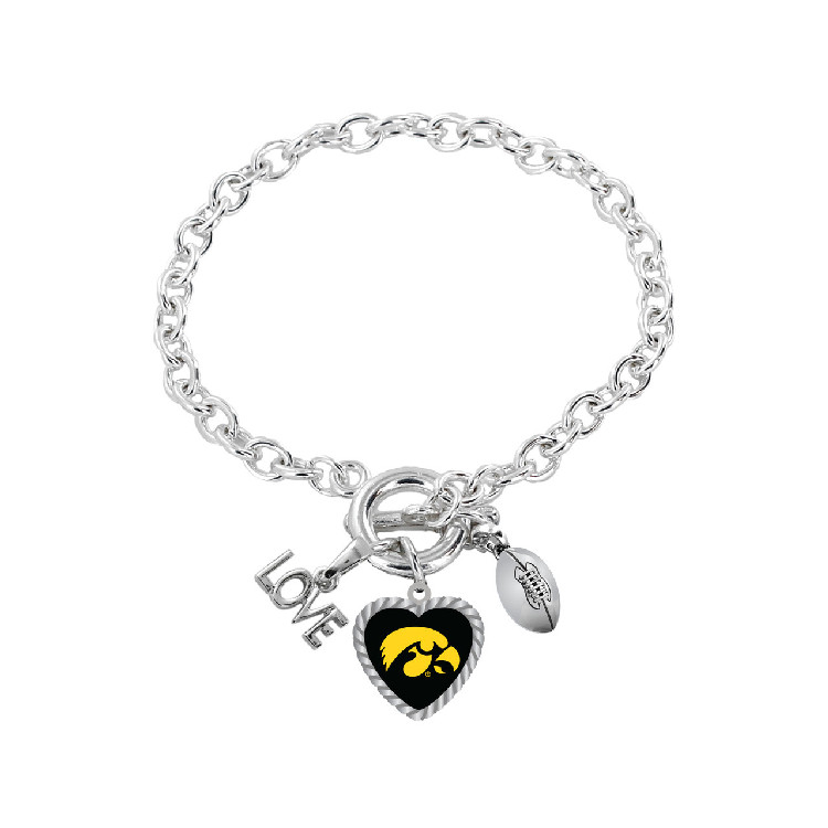 Iowa Hawkeyes Bracelet Charmed Sport Love Football