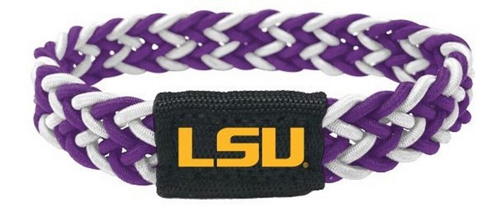 LSU Tigers Bracelet Braided Purple and White