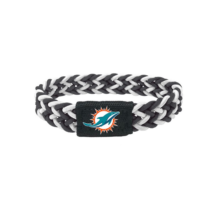 Miami Dolphins Bracelet Braided Black and White