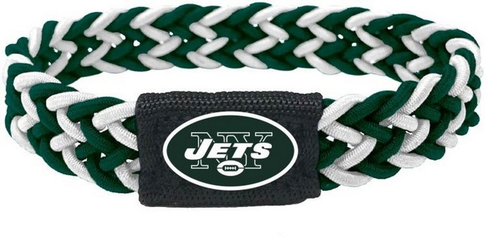 New York Jets Bracelet Braided Dark Green and White